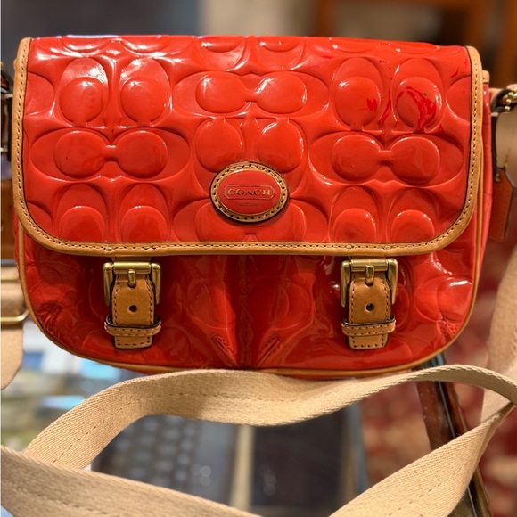 Coach Orange Embossed Crossbody Bag - Picture 8 of 10